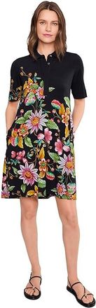 Johnny Was The Janie Favorite Polo Swing Dress- Orlaya Black Womens Dress Orlaya : MD, Rayon/Spandex