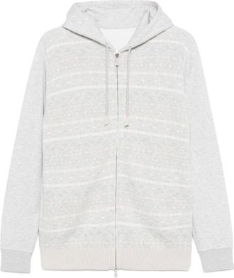 Eleventy Wollen hoodie met patroon - Grijs