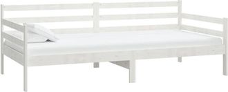 vidaXL Vidaxl - Sof&aacute; Cama Con Colch&oacute;n Madera De Pino Maciza Blanco 90x200 Cm