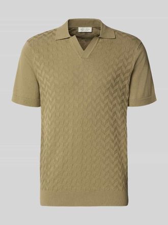 Casual Friday Casual Friday Regular Fit Poloshirt mit Strukturmuster Modell DYRVIK in Khaki, Gr&ouml;&szlig;e XXL
