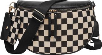 Generic Womens checked shoulder bag with adjustable shoulder strap, large capacity for leisure, work, travel