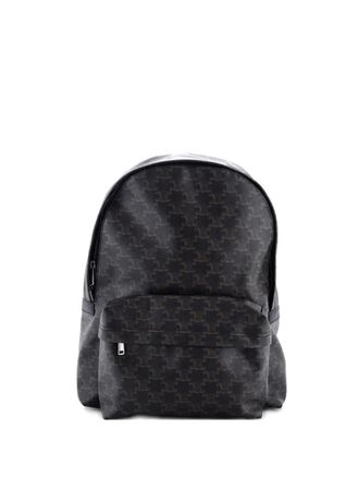 Celine Front Pocket Triomphe Coated Canvas Medium backpack - Nero