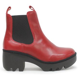 FLY London TRIG514FLY Rug Leather Womens Ankle Boots - Red - Size:UK 4