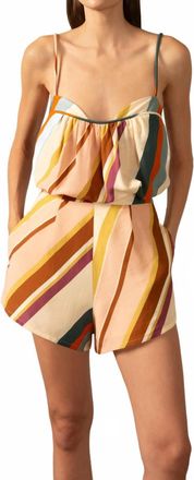Adriana Degreas Organic Stripes Top And Shorts Set In Multi Stripes