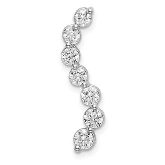 Diamond2Deal 14K White Gold Lab Grown Diamond 7-Stone Journey Pendant (0.77ct, VS, G-H)