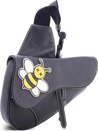 Dior KAWS Saddle Leather with Applique crossbody bag - Zwart