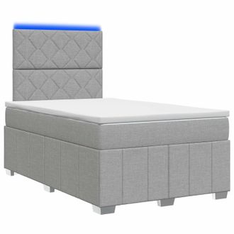 vidaXL Letto Box Spring Led Con Materasso Grigio Chiaro 120 X 190 Cm Vidaxl