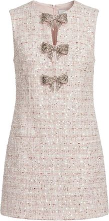 Self Portrait MINI DRESS WITH BOUCLE BOW AND SEQUINS - Self-portrait - Woman