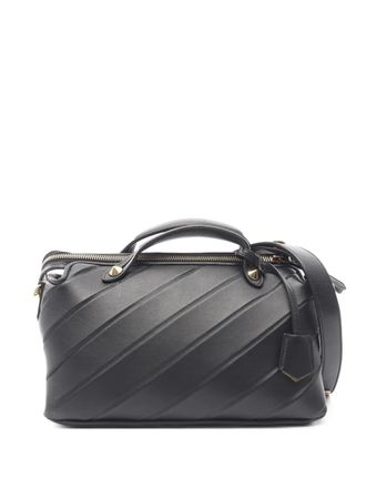 Fendi 2000s gewatteerde handtas met diagonaal patroon - Zwart