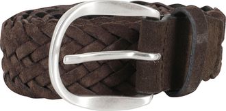 Orciani Dark Brown Braided Suede Belt