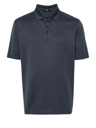 Herno Double-Layered Cotton Piqu&eacute; Polo With Ribbed Detailing