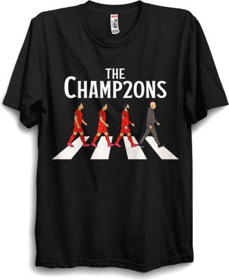 Generic 2025 Champ20ns Football Toon Funny T-Shirt - Unisex Tee - Supporters Souvenir Celebration Top (UK, Alpha, XL, Regular, Regular, Black)