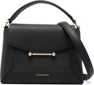 Strathberry Tassen, Dames, Zwart, ONE Size, Zwarte Schoudertas met Omslag Top