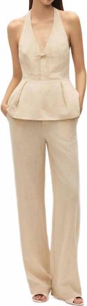 Elodie Carina Halter Top In Beige