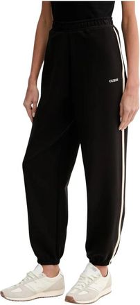 Guess Joggers met zijstreep - Dames - Sweatpants - Zwart - M - Katoen - Broeken