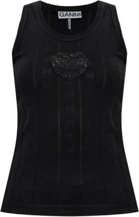 Ganni Sleeveless Tops - Dames - Tops zonder mouwen - Zwart - XS - Tops
