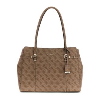 Guess Leona Logo 2 Comp Tote - female - Guess - Shopping Bags - Brown - ONE SIZE - Bags
