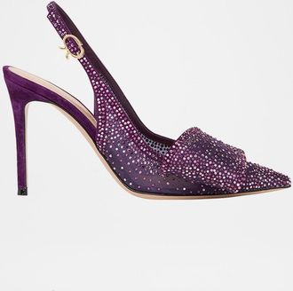 Gianvito Rossi Crystal Organza Slingback Pumps