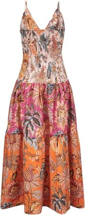 Farm Rio Ligia Floral Mix Maxi Jurk - Dames - Casual kleedjes - Veelkleurig - XS - Katoen - Kleedjes