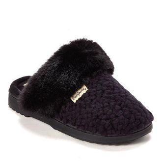 Dearfoams Courtney Knit Scuff Slipper in Black Solid at Nordstrom, Size X-Large M