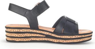 Gabor Lichtgewicht Damessandaal met Optimaal Comfort - Dames - Sandalen - Zwart - 42 EU - Leer - Schoenen