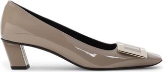 Roger Vivier Belle Daino Kalfsleren Pumps - Dames - Pumps - Grijs - 37 1/2 EU - Leer - Schoenen