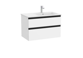 Roca Conjunto Mueble The Gap 800x460 2 Cajones + Lavabo Derecha Blanco Mate