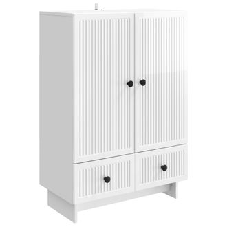 vidaXL Aparador Alto Brillo 66 X 34,5 X 95 Cm Madera De Ingenier&iacute;a Vidaxl