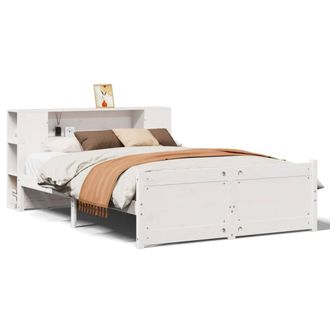 Berkfield Home Bookcase Bed without Mattress White 160x200cm Solid Wood Pine | Size: 160x200 cm