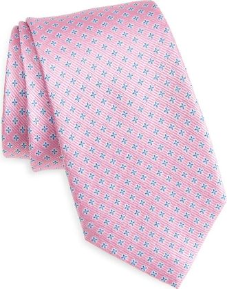 Nordstrom Quatrefoil Medallion Silk Tie in Pink at Nordstrom
