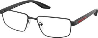 Prada Stijlvolle Bril PS 52Rv Zwart - Heren - Brillen - Zwart - 55 MM - Accessoires