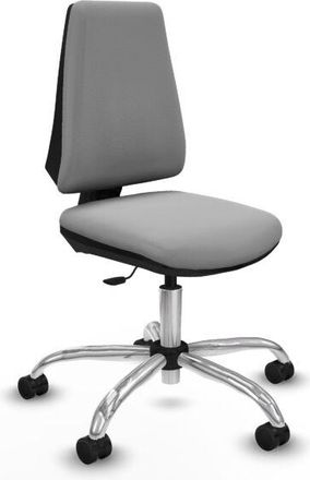 Piqueras y Crespo Elche Cp Similpiel Gris Claro Base Cromada Ruedas Nailon 65mm