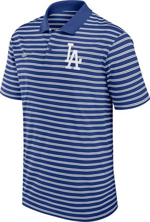 Nike Los Angeles Dodgers Striped Victory Nike Mens Dri-FIT MLB Polo in Blue | 02LX0IRULD-JDC