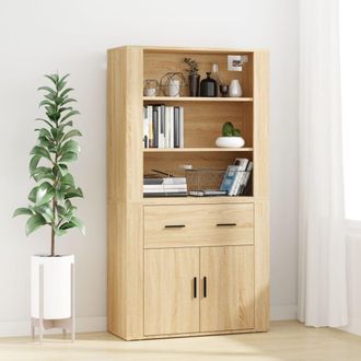 Berkfield Home Highboard Sonoma Oak Engineered Wood in Brown