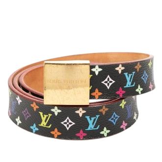 Louis Vuitton Pre-owned Belts, female, Black, Size: ONE SIZE Pre-owned Monogram Multicolore Canvas Belt