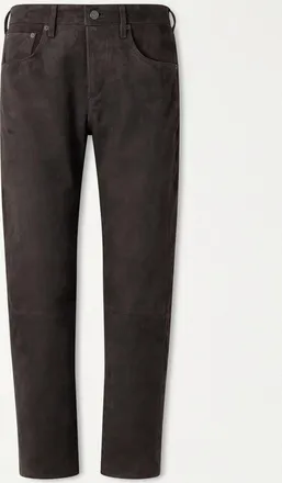 Citizens Of Humanity Pantaloni A Gamba Dritta In Camoscio Winslow - Marrone