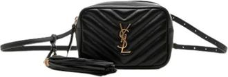 Saint Laurent Pre-owned Quilted Crossbody Bag - Dames - Pre-owned - Zwart - Maat: ONE Size Leer