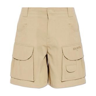 Balmain Casual Shorts, male, Beige, Size: 2XL Cotton Cargo Bermuda Shorts
