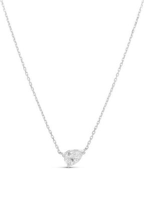 SHYMI Side Pear Cubic Zirconia Pendant Necklace in Silver at Nordstrom