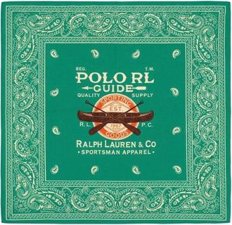 Polo Ralph Lauren Sjaal met Paisley-print - Heren - Accessoires - Groen - Maat: ONE Size Katoen
