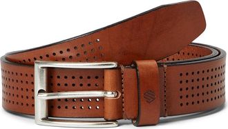 Johnston & Murphy Full Perforated Belt Mens Belts Tan : 40, Leather