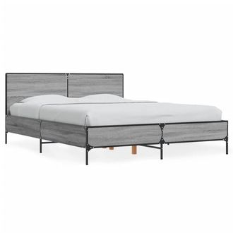 Berkfield Home Bed Frame without Mattress Grey Sonoma 120x200 cm | Size: Small Double