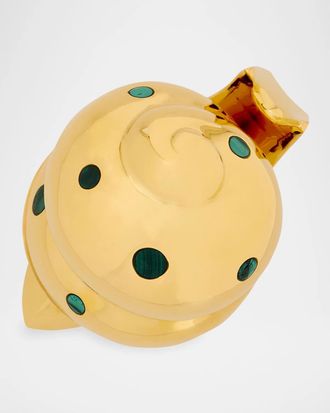 Jonathan Adler Goldtone & Malachite Snail Box
