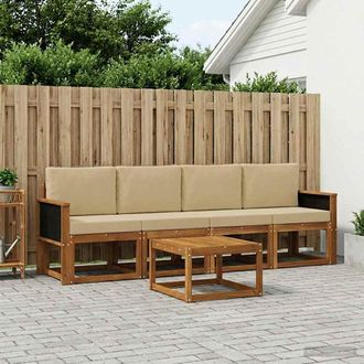 vidaXL Vidaxl Set Di Divani Da Esterno 4 Pz Naturale