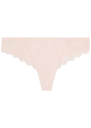 Simone P&eacute;r&egrave;le Simone P&Eacute;R&Egrave;LE Caresse Tanga Lace Briefs - Light Pink - 4 (UK 14 / L)