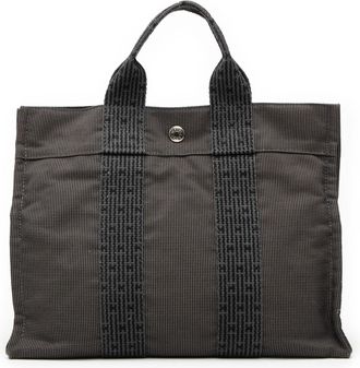 Herm&egrave;s Pre-owned Womens Canvas Herline Pm - Grey Textile - One Size