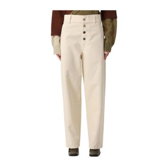 Moschino Loose Fit Jeans, female, Beige, 3XS, Cotton Trousers