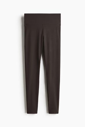 H&M Yoga Leggings With Softmove Lycra in Dark Brown at Nordstrom, Size Xx-Large