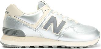 New Balance Womens 574 Trainers - Metallic Leather - Size UK 5