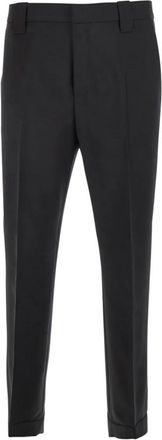 Versace Look 20 Double Pleat Wool Pants - Heren - Nette broeken - Zwart - M - Wol - Broeken
